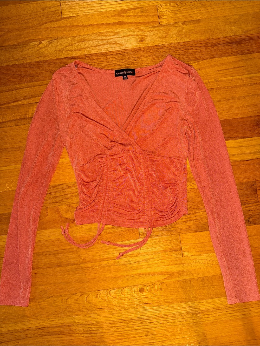 Orange long sleeve crop top